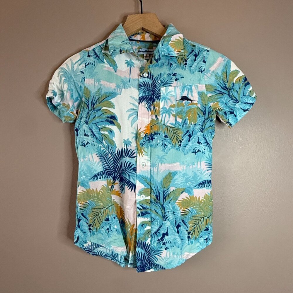 Youth Boy's 8 Tommy Bahama Woven Button-Down Shirt - Picture 2 of 6